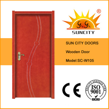 Cheap Interior Hot Designs Plain Carving Painted Wood Door (SC-W105)